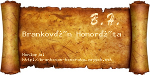 Brankován Honoráta névjegykártya